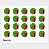 Vlag van Zambia Ronde Sticker (Vel)
