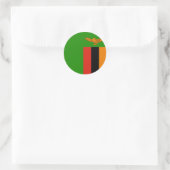Vlag van Zambia Ronde Sticker (Tas)
