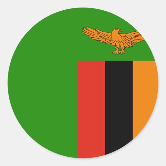 Vlag van Zambia Ronde Sticker (Voorkant)