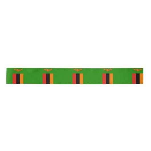 Vlag van Zambia Satijnen Lint (Voorkant)