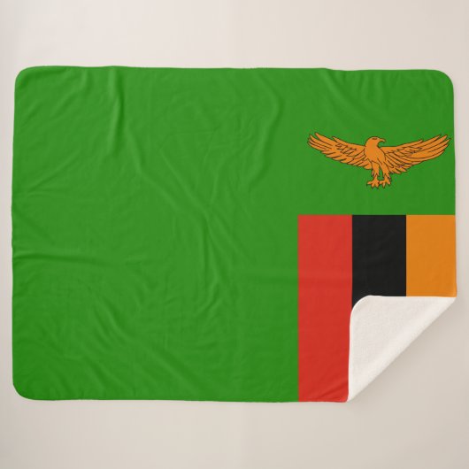 Vlag van Zambia Sherpa Deken (Voorkant (horizontaal))