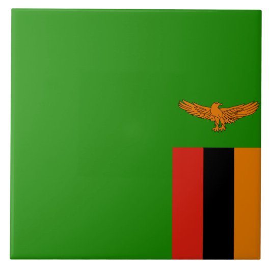 Vlag van Zambia Tegeltje (Voorkant)