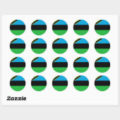 Vlag van Zanzibar Ronde Sticker (Vel)