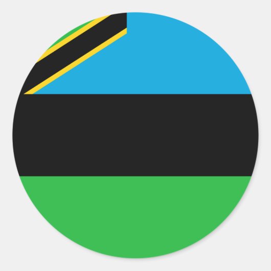 Vlag van Zanzibar Ronde Sticker (Voorkant)