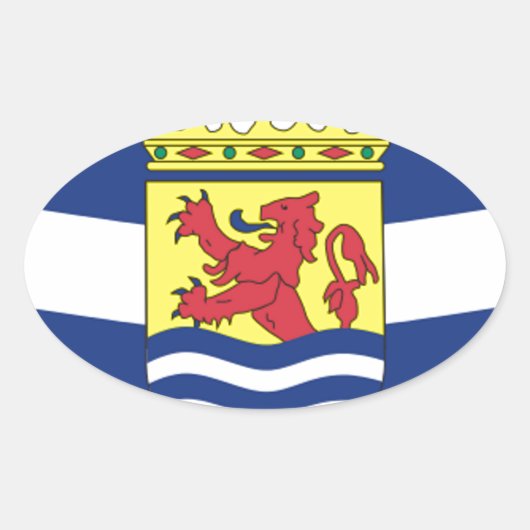Vlag van Zeeland Ovale Sticker (Voorkant)