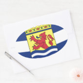 Vlag van Zeeland Ovale Sticker (Envelop)