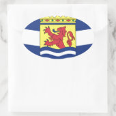Vlag van Zeeland Ovale Sticker (Tas)