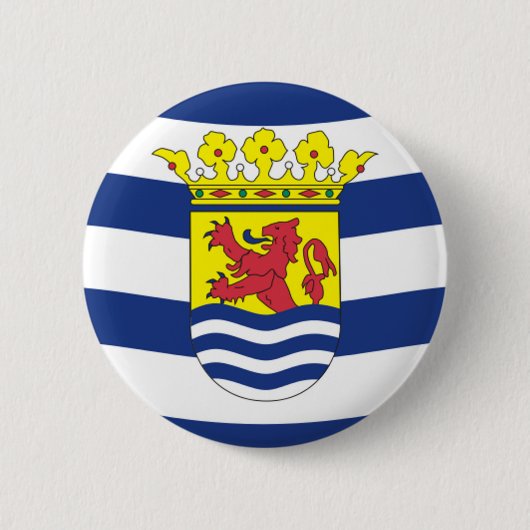 Vlag van Zeeland Ronde Button 5,7 Cm (Voorkant)