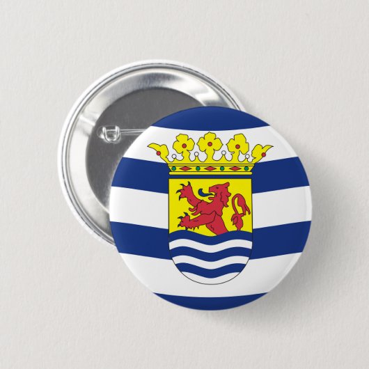 Vlag van Zeeland Ronde Button 5,7 Cm (Voorkant /achterkant)