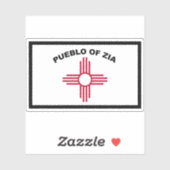 Vlag van Zia Pueblo volkeren, Verenigde Staten Sticker (Vel)