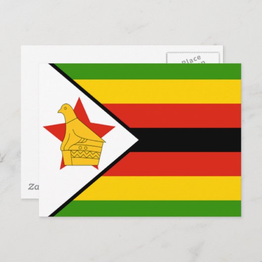 vlag van Zimbabwe Briefkaart (Voorkant / Achterkant)