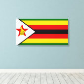 Vlag van Zimbabwe Canvas Afdruk (Insitu (Houten vloer))