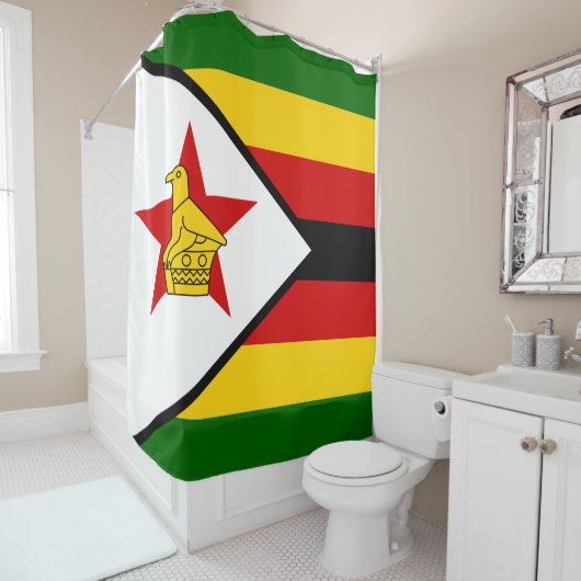 Vlag van Zimbabwe Douchegordijn (In situ)