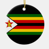 Vlag van Zimbabwe Keramisch Ornament (Voorkant)