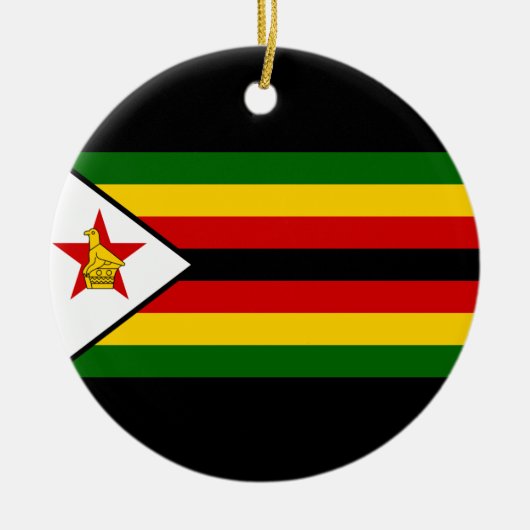 Vlag van Zimbabwe Keramisch Ornament (Voorkant)