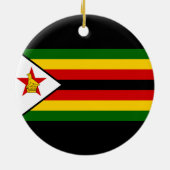 Vlag van Zimbabwe Keramisch Ornament (Achterkant)