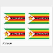 vlag van zimbabwe naam tekst rechthoekige sticker (Vel)