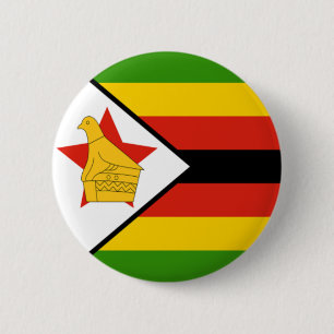 vlag van Zimbabwe Ronde Button 5,7 Cm