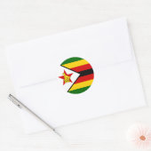 Vlag van Zimbabwe Ronde Sticker (Envelop)