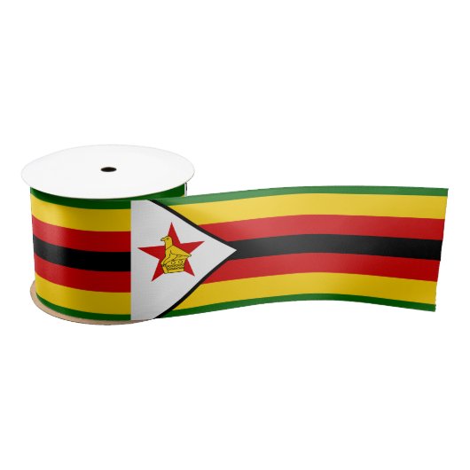 Vlag van Zimbabwe Satijnen Lint (Spoel)