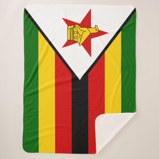 Vlag van Zimbabwe Sherpa Deken (Voorkant)