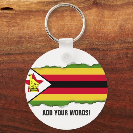 Vlag van Zimbabwe Sleutelhanger (Voorkant)