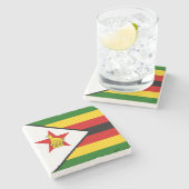 Vlag van Zimbabwe Stenen Onderzetter (Zijkant)