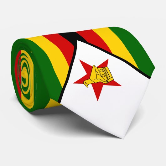 Vlag van Zimbabwe Stropdas (Opgerold)