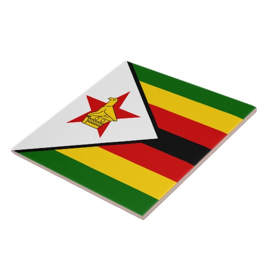 Vlag van Zimbabwe Tegeltje (Zijkant)