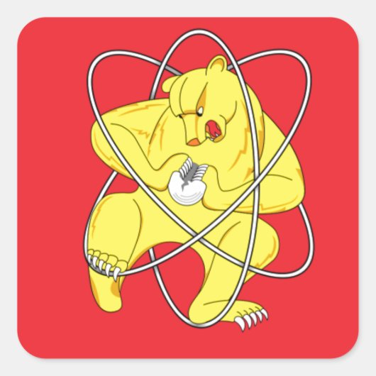 Vlag van Zjeleznogorsk Vierkante Sticker (Voorkant)