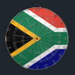 Vlag van Zuid-Afrika Dartbord<br><div class="desc">Vlag van Zuid-Afrika: "!ke e: /xarra //ke " → Eenheid in verscheidenheid". De nationale munt is in Ixam, een taal in Zuid-Afrika die vandaag de dag is uitgestorven.</div>