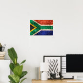 vlag van Zuid-Afrika, met een ouderdom en een kra Poster (Thuiskantoor)