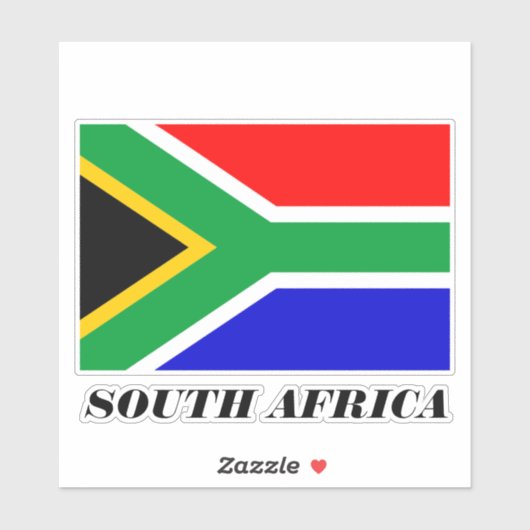 Vlag van Zuid-Afrika, met het opschrift Sticker (Vel)