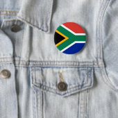 Vlag van Zuid-Afrika op de Pin-Button badge Ronde Button 5,7 Cm (In situ)