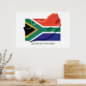 Vlag van ZUID-AFRIKA patriottisch huis Gepersonali Poster (Keuken)