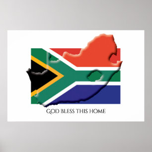 Vlag van ZUID-AFRIKA patriottisch huis Gepersonali Poster
