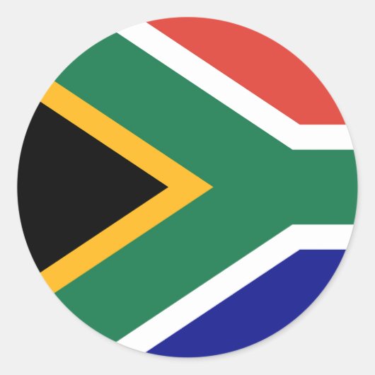 Vlag van Zuid-Afrika Ronde Sticker (Voorkant)