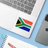 Vlag van Zuid-Afrika Sticker (Laptop met iPhone)