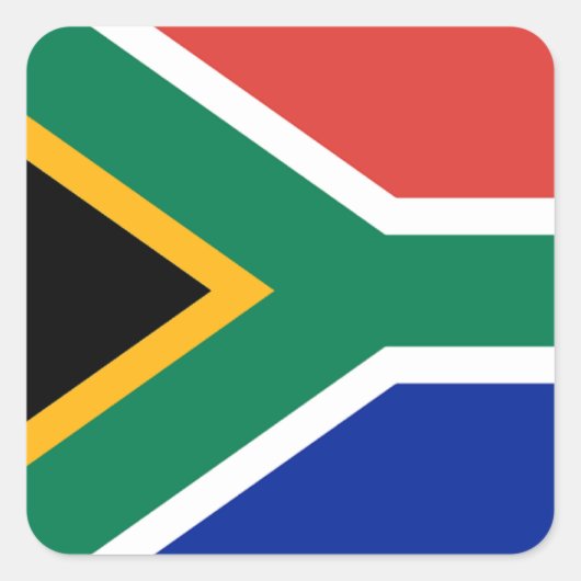 Vlag van Zuid-Afrika Vierkante Sticker (Voorkant)