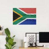 Vlag van Zuid-Afrika Weathered Poster (Thuiskantoor)