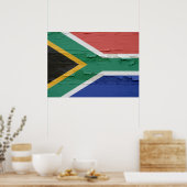 Vlag van Zuid-Afrika Weathered Poster (Keuken)