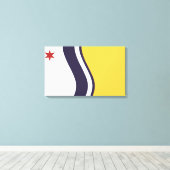 Vlag van Zuid-Bend (Indiana) Canvas Afdruk (Insitu (Houten vloer))