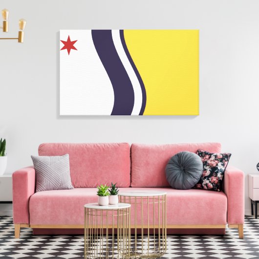Vlag van Zuid-Bend (Indiana) Canvas Afdruk (Insitu (Woonkamer))