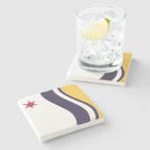 Vlag van Zuid-Bend (Indiana) Stenen Onderzetter (Zijkant)