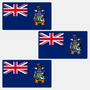 Vlag van Zuid-Georgia en de Zuidelijke Sandwicheil Labels