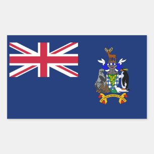 Vlag van Zuid-Georgia en de Zuidelijke Sandwicheil Rechthoekige Sticker