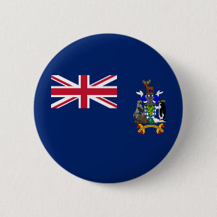 Vlag van Zuid-Georgia en de Zuidelijke Sandwicheil Ronde Button 5,7 Cm