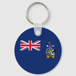 Vlag van Zuid-Georgia en de Zuidelijke Sandwicheil Sleutelhanger