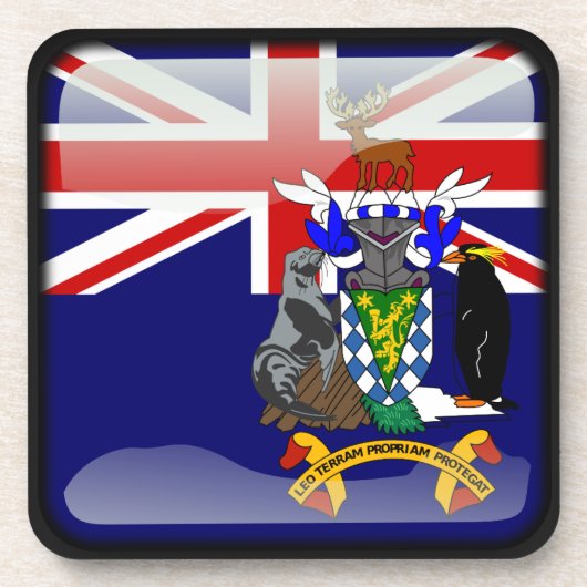 Vlag van Zuid-Georgië Bier Onderzetter (Voorkant)