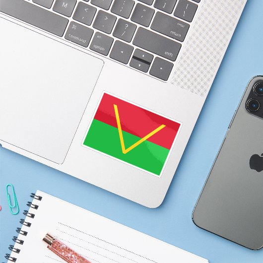 Vlag van Zuid-Kasaï, Afrika Sticker (Laptop met iPhone)